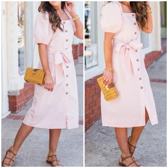 J Crew Pink Cloud Cottage Cotton Dress - Picture 4 of 12